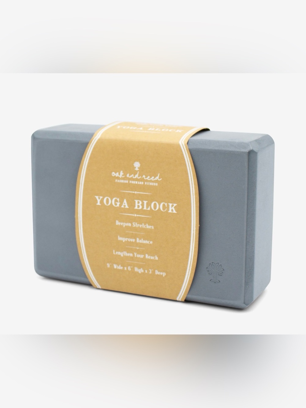 Oak and Reed Gray Yoga Block - Stable Support for Stretching & Balance
